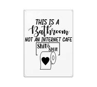 IDGTTLDF Vintage No Internet Bathroom Sign Funny Metal Tin Plaque Retro Saying for Restroom Office Bathroom Man Cave Humorous Novelty Gift 8 X 12 inch