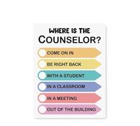 IDGTTLDF Where is the Counselor Door Hanger, Editable School Counselor Office Sign, Social Worker Therapist Door Decor, Printable Counseling Decor Unframed,12x18inch(30x45cm)