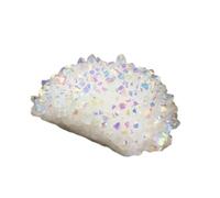 IDGTTLDF White Crystal Cluster Rough Titanium Coated Rock Geode Quartz Crystals Stone Colorful Point Home Decoration,150-200g