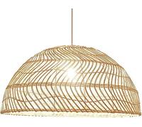 IDHBGJD Abat-Jour en Osier de Couleur Naturelle, Lampes suspendues Creuses Faites à la Main, Panier tissé, lustres de Ferme, Cage en rotin, Lampe de Plafond Suspendue pour Foyer