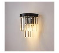 IDHBGJD Applique Murale Moderne en Cristal Noire, luminaire Mural E14, luminaire décoratif d'intérieur, luminaire Mural en métal pour Couloir, Hall d'entrée, Salon (Grand 42 cm)