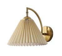 IDHBGJD Applique Murale plissée en Tissu rétro de Style américain en Fer forgé à LED, Applique Murale décorative Simple et Moderne pour Salon, Chambre à Coucher, Lampe de Chevet (Couleur : Abricot)