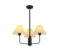 IDHBGJD Éclairage Lustre plissé de Transition Lustre Spoutnik Moderne du Milieu du siècle Lustre Noir à 3 lumières Plafonnier Plafonnier plissé Blanc Lustres Classiques pour Salle à Manger