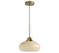 IDHBGJD Éclairage Plafonnier Globe Moderne Lampe Suspendue Dôme en Laiton Lampe Suspendue en Verre Jaune Éclairage Suspendu en Or Brossé Plafonnier Suspendu Réglable pour Salle à Manger