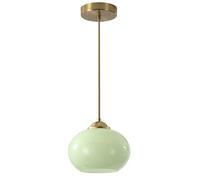 IDHBGJD Éclairage Suspension en Verre Vert Lampes suspendues Rondes en Or brossé Îlot de Cuisine Grand Globe Éclairage Suspendu Luminaire Suspendu Unique Lustre Vert Nordique