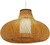 IDHBGJD Lampe Suspendue de Style Rustique, Abat-Jour en Osier tissé, Panier en rotin Beige, lustres Faits à la Main, Style côtier de Ferme, Lampes suspendues en Osier pour Foyer