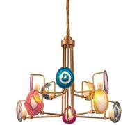 IDHBGJD LED Lustre Moderne Lampe G9 lustres élégants Luxueux Agate Suspendu Suspension réglable en Hauteur plafonnier luminaire Foyer