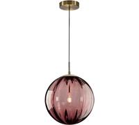 IDHBGJD Lighting Grand Pendentif Globe Moderne à 1 lumière - Suspension Simple Vintage dorée - Suspension Ronde en Verre - Luminaire Industriel pour îlot de Cuisine et Salle à Manger (Bourgogne-9,8”)
