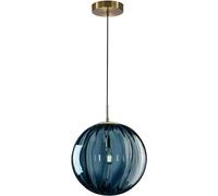 IDHBGJD Lighting Luminaire Suspendu Moderne à Grand Globe, 1 lumière Unique en Verre Bleu, luminaire Suspendu pour îlot de Cuisine, luminaire Suspendu Vintage en Verre nervuré, luminaire Suspendu