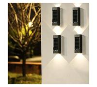 IDHBGJD Lot de 1/4 Lampes solaires de clôture d'extérieur, étanches IP65, LED, Applique Murale extérieure, Porche, Spot Mural pour Jardin, Garage, Cour, décoration Murale extérieure (Couleur