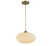 IDHBGJD Luminaires Suspendus en Forme de Globe doré Moderne du Milieu du siècle, en Laiton brossé, en Verre Opale Blanc, luminaire Suspendu Simple pour îlot de Cuisine et Ferme Antique