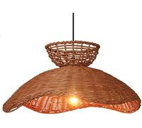 IDHBGJD Lustre de Style sud-est Asiatique avec Abat-Jour en Forme de Cage en rotin, Style bohème, Lustre Fait à la Main, Base E27 - Creux - Plafonnier Lanterne pour Foyer