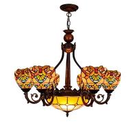 IDHBGJD Lustre de Style Tiffany 8 têtes 6 Pouces Plafonnier en vitrail Décor Vintage Baroque Lampe à Suspension en Cristal pour Salle à Manger Salon Chambre Restaurant Couloir