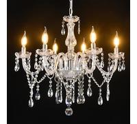 IDHBGJD Lustre en Cristal de Bougie Rustique Lampe en Cristal K9 Transparente 6 lumières éclairage de Plafond de Luxe Moderne pour Salon Chambre éclairage de Couloir Lustre en Cristal Classique