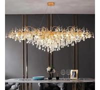 IDHBGJD Lustre en Cristal de Branche d'arbre de Luxe lustres dorés Modernes éclairage Suspendu en Cristal lustres Suspendus contemporains pour Salle à Manger Cuisine Chambre Salon L120 cm