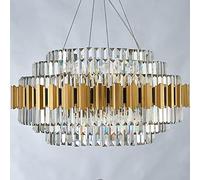 IDHBGJD Lustre en Cristal élégant et Moderne, éclairage de Plafond avec Cristaux K9 dorés, Lustre de Luxe à encastrer, Ampoules E14, plafonnier pour Salle à Manger, Chambre à Coucher, Salon, escalier