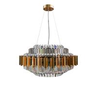 IDHBGJD Lustre en Cristal Moderne doré, plafonnier LED Rond à intensité Variable, Lampe Suspendue pour Salon, Salle à Manger, Chambre à Coucher, Restaurant, 100 cm