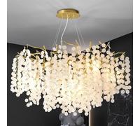 IDHBGJD Lustre Moderne en Forme de Branche d'arbre en Cristal, D100 cm, Rond doré, Goutte de Pluie, luminaire Suspendu d'intérieur pour Salle à Manger, Salon, Cuisine, Chambre à Coucher, 14 lumières