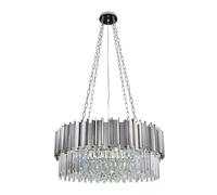 IDHBGJD Lustres en Cristal Luxueux - Lustre de Plafond en Cristal K9 - Grand Abat-Jour de Plafond pour Salle à Manger, Chambre à Coucher, Salon - Luminaires - Lustre argenté Moderne (Chrome 80 cm)