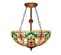 IDHBGJD Plafonnier de Style Tiffany 40,6 cm en Perles de cœur de pêche en vitrail inversé, décoration Vintage, Suspension pour Salle à Manger, Salon, Chambre à Coucher, Couloir, Cuisine