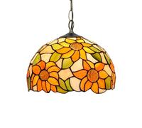 IDHBGJD Plafonnier de Style Tiffany de 12 Pouces en vitrail Suspendu, Champ de tournesols, décor Vintage, Lustre pour Cuisine, îlot, Salle à Manger, Salon, Chambre à Coucher, Couloir