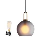 IDHBGJD Plafonnier Industriel en Forme de Globe en Verre Vintage Moderne de 25 cm - Ampoule à Filament E27 (Incluse) pour Restaurant, Bar, café