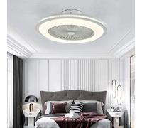 IDHBGJD Plafonnier LED 40 W avec Ventilateur Invisible Moderne Ultra Silencieux avec éclairage pour Salle à Manger, Chambre à Coucher, Salon, plafonnier à intensité Variable avec télécommande, Peut