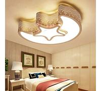 IDHBGJD Plafonnier LED Enfants Suspension Dimmable Suspension avec Télécommande Acrylique Garçon Fille Chambre Pépinière Lustres Modernes Salon Étoile Lune Décoration Dessins Animés Lampe Suspendue