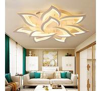 IDHBGJD Plafonnier LED Moderne créatif en Forme de Fleur, Suspension en métal, Lustre en pétales acryliques à intensité Variable avec télécommande, Lampe Suspendue pour Chambre d'enfant, 10 têtes/85