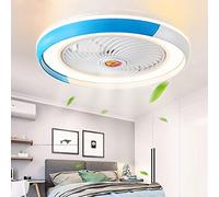 IDHBGJD Ventilateur de Plafond avec éclairage LED et Ventilateur télécommandé Plafonnier Contemporain Ventilateur Invisible Plafonnier Éclairage Chambre d'enfant Chambre d'enfant Lustre Can Timing