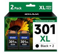 IDIAK 301XL Lot de cartouches d'encre de rechange pour HP 301 Noir Pour Envy 4500 4504 5530 5532 DeskJet 1510 2540 1050 3050 2050 2510 OfficeJet 2622 4630