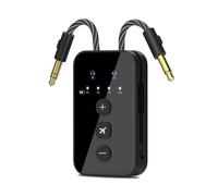 iDIGMALL Transmetteur Bluetooth 5.4 pour 2 AirPods ou écouteurs, aptX Adaptateur audio sans fil adaptatif et à faible latence, prise auxiliaire 3,5 mm pour TV, avion, salle de sport, 24 heures