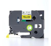 IDIK 1pk Noir sur Jaune à la Résistance laminé étiquette Ruban Compatible pour Brother P-Touch Tze-s651 TZ Argent TZe Argent (24 mm X 8 m)
