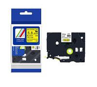 IDIK HSe-611 HS2-611 Ruban thermorétractable Noir sur Jaune 5,8 mm x 1,5 m Compatible avec imprimante Brother P-Touch