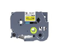 IDIK Ruban adhésif laminé extra résistant compatible avec Brother P-Touch TZe-S661 TZ S661 Tze S661 (36 mm x 8 m) Noir sur jaune