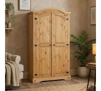 IDIMEX Armoire Salsa penderie pour vêtements Style Mexicain, avec 2 Portes battantes et 1 étagère, en pin Massif Finition teintée/cirée