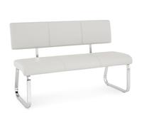 IDIMEX Banc Design Vilas siège avec 3 Places, Banquette au piètement chromé et Dossier au revêtement synthétique Gris Clair