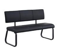 IDIMEX Banc Design Vilas siège avec 3 Places, Banquette d'intérieurau piètement Noir et Dossier au revêtement synthétique Noir