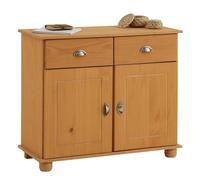 IDIMEX Buffet Salle à Manger Colmar en Bois L 94 cm Coloris teinté laqué avec 2 Portes battantes et 2 tiroirs spacieux, poignées Coquille, Meuble de Rangement, Structure Robuste et Finition élégante