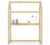 IDIMEX Bureau Enfant Tina Bureau évolutif en Forme de Maison de Type Montessori, Plateau réglable en Hauteur, en pin Massif Finition Naturelle