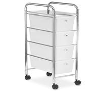 IDIMEX Caisson de Rangement sur roulettes GINA, Colonne 4 tiroirs et 1 étagère pour Salle de Bain ou Bureau, en Plastique et métal