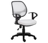 IDIMEX Chaise de Bureau Cool Fauteuil pivotant et Ergonomique avec accoudoirs, Chaise dactylo à roulettes avec Hauteur réglable, revêtement Mesh Blanc