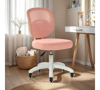 IDIMEX Chaise de Bureau Enfant Mayla Rose Réglable en Hauteur sans Accoudoirs, Assise Rembourrée Confortable, Dossier en Tissu Respirant