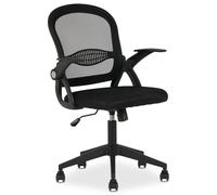 IDIMEX Chaise de Bureau Ergonomique Eren Noir Réglable en Hauteur avec Accoudoirs, Assise Rembourrée Confortable, Dossier en Tissu Respirant