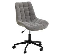 Chaise de bureau VASILO en velours côtelé gris