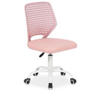 IDIMEX Chaise pivotante pour enfant Jade réglable en hauteur - Chaise de bureau ergonomique pour enfant - Siège rembourré en maille respirante - Dossier en plastique - Pieds en métal 5 étoiles