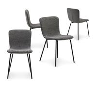 IDIMEX Chaise Salle à Manger Audrey - Lot de 4 Cuisine - Chaises Scandinaves en Tissu - Structure et Pieds Métal - 43 x 80 x 50 cm - Rembourrage Confortable - Style Moderne - Noir