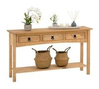 IDIMEX Console Meuble SALSA Table d'appoint en Bois, Meuble de Rangement Entrée ou Salon, avec 3 tiroirs, en pin Massif Naturel G