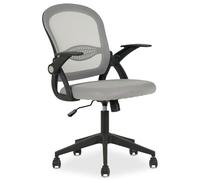 IDIMEX Chaise de Bureau Ergonomique Eren Gris Réglable en Hauteur avec Accoudoirs, Assise Rembourrée Confortable, Dossier en Tissu Respirant