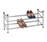 IDIMEX Etagère à Chaussures Lennart Rangement Porte-Chaussures modulables en Longueur avec 2 Niveaux en métal chromé
